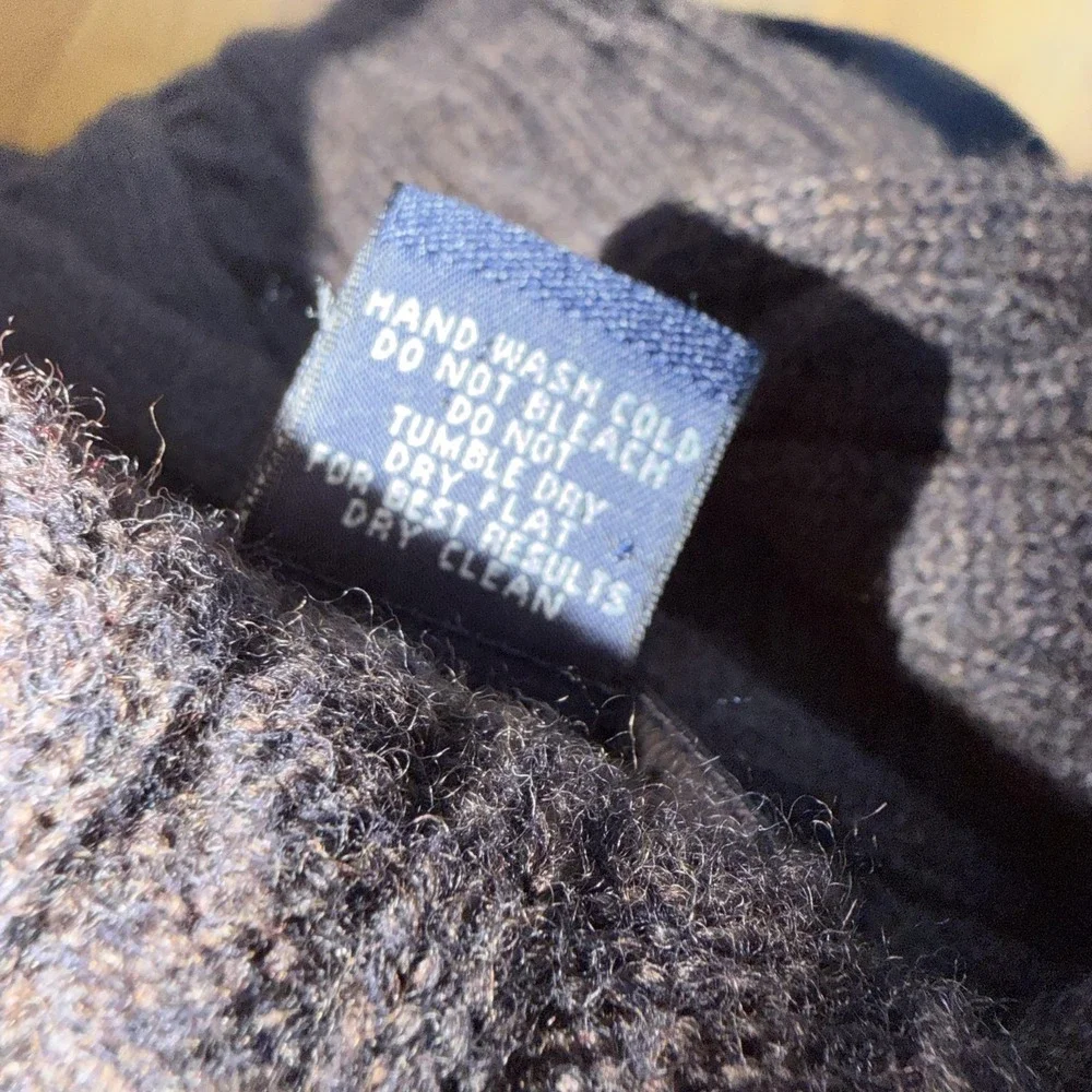 Brooks Brothers Cable Knit Merino Wool Sweater Mens XL Brown V Neck‎ Pullover